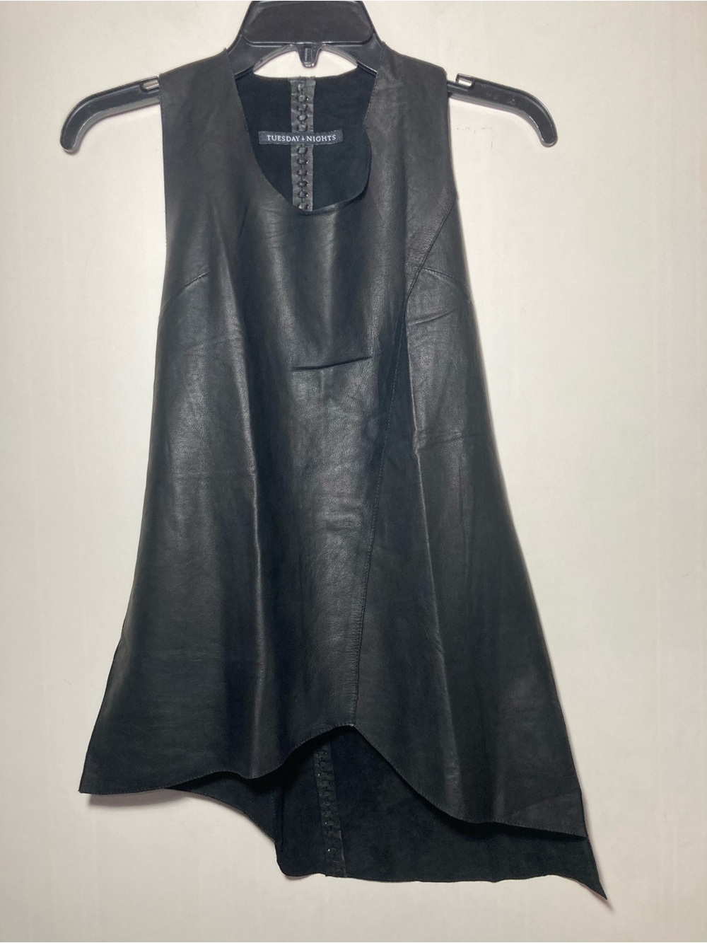 Tuesday Night Band Practice Women’s Asymmetrical Leather Tank Top Size Small